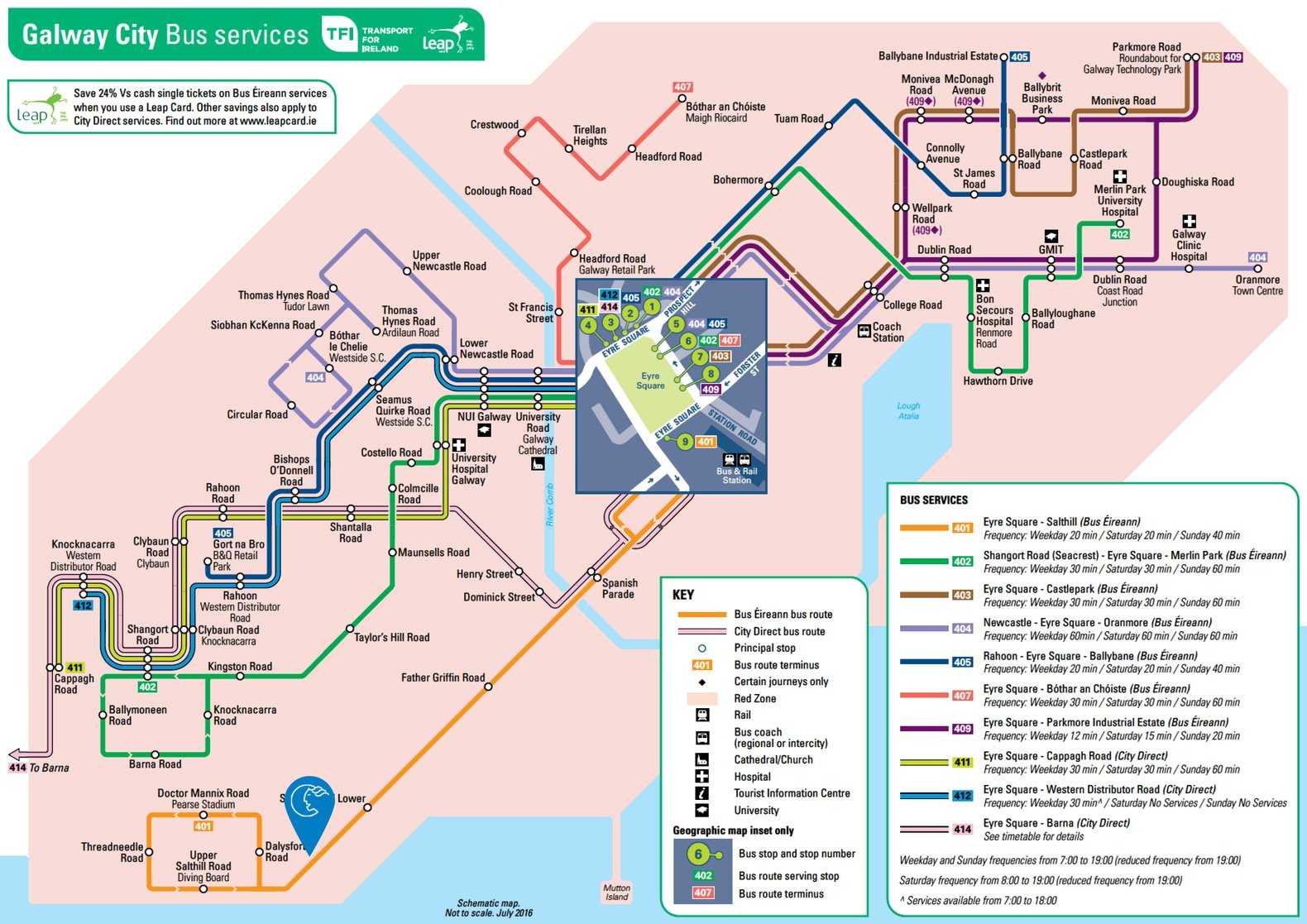 Galway City Bus Eireann Route Map